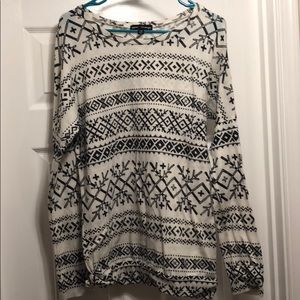 Mason Mackenzie Aztec style print long sleeve top